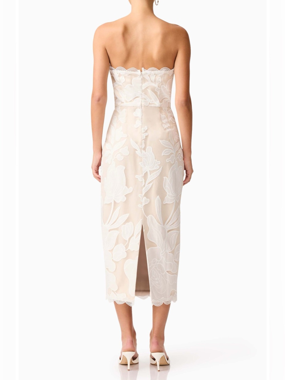 NEW Elliat Flor Strapless Cocktail Dress In Ivory Size XXL